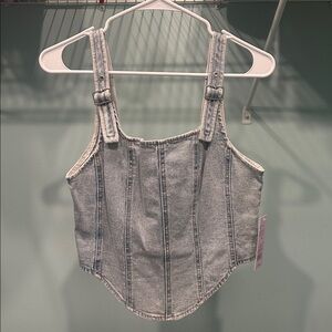 NWT Target Light Wash Denim corset Top